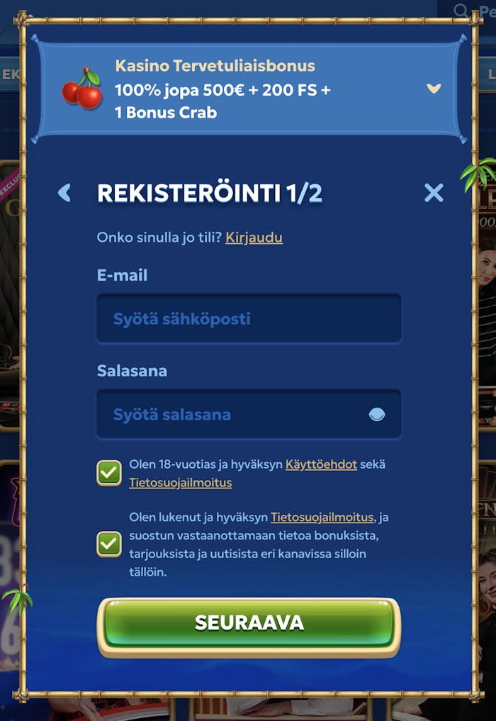 Valitse bonus samalla kuin aloitat pelaamisen Pandidolla