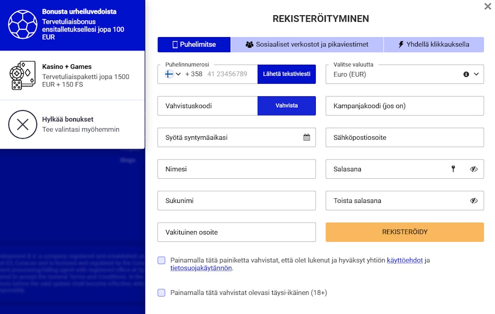 Paripesan tervetulopaketti on massiivinen ja käyttöehdot ovat pelaajaystävälliset.
