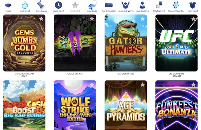 Pelataan kasinolla on hauskoja kolikkopelejä kuten Gator Hunters