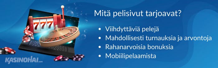 Mitä pelisivut sisältävät