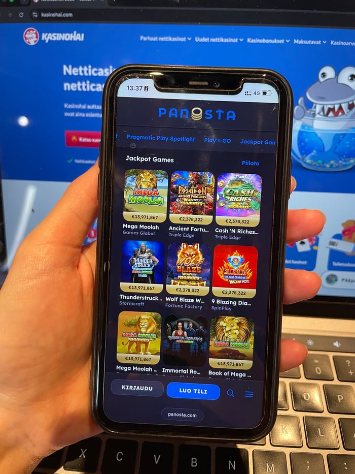 Panosta Casinon jackpot-valikoima