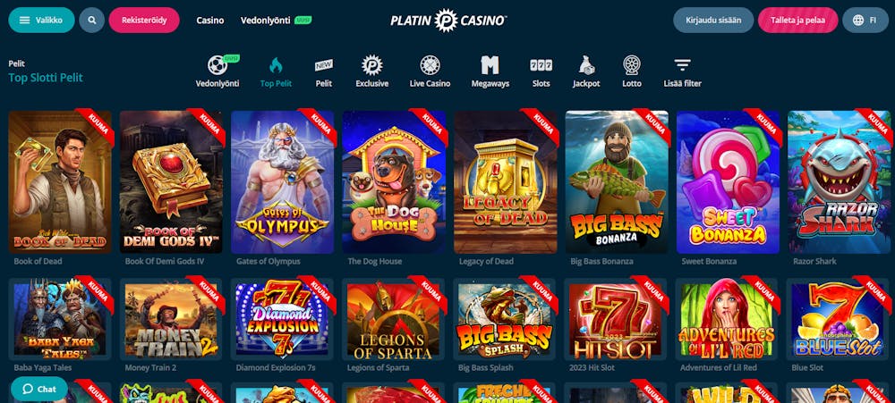 PlatinCasinon pelivalikoima