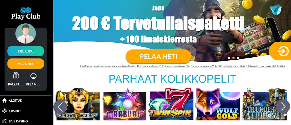 Playclubin tervetulotarjous