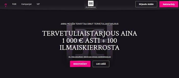 playgrandin tervetulotarjous