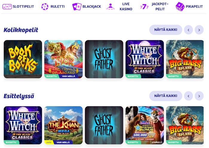 Playojo Casinolta löydät parhaat pelit