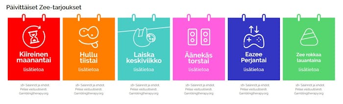 Playzee Casino bonukset sisältävät päivittäin vaihtuvia etuja, kuten hullu tiistai -tarjous.