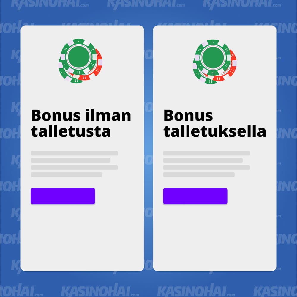 Valitse pokeribonus ilman talletusta tai talletuksella