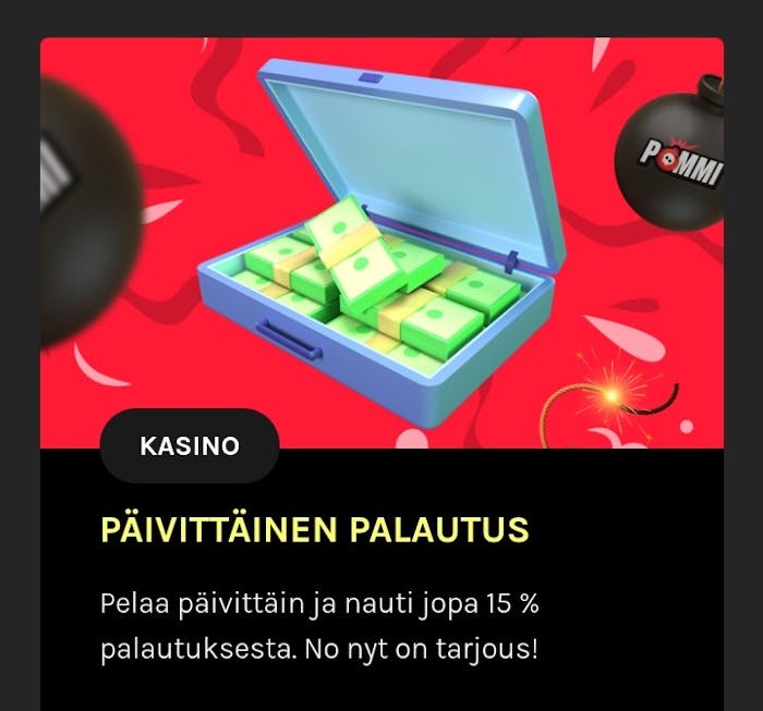 Pommi Casino cashback