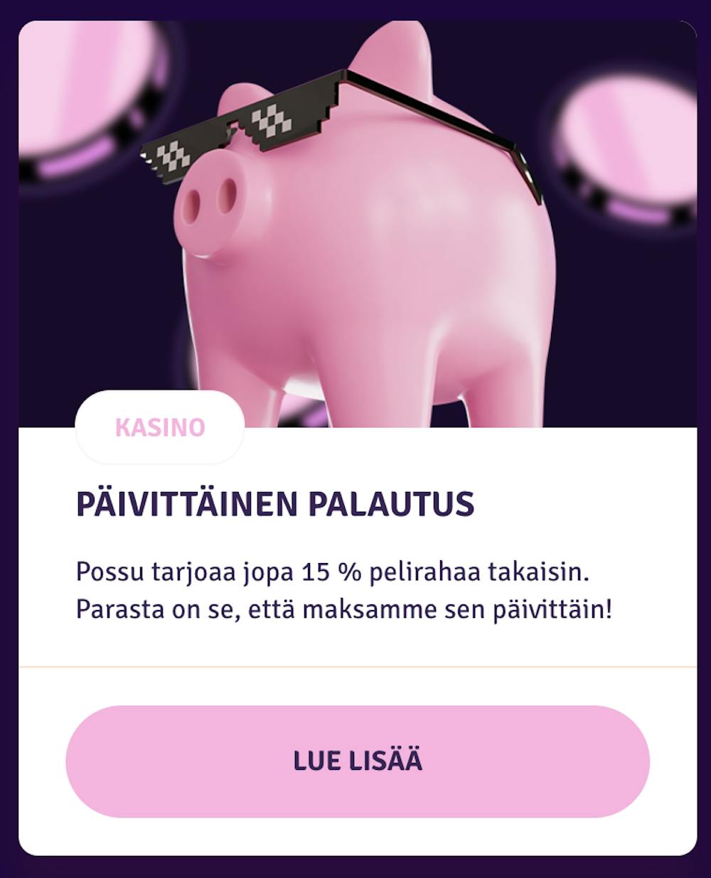 Possu käteisenpalautus bonus