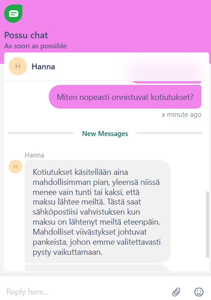 Possu Casino asiakaspalvelu