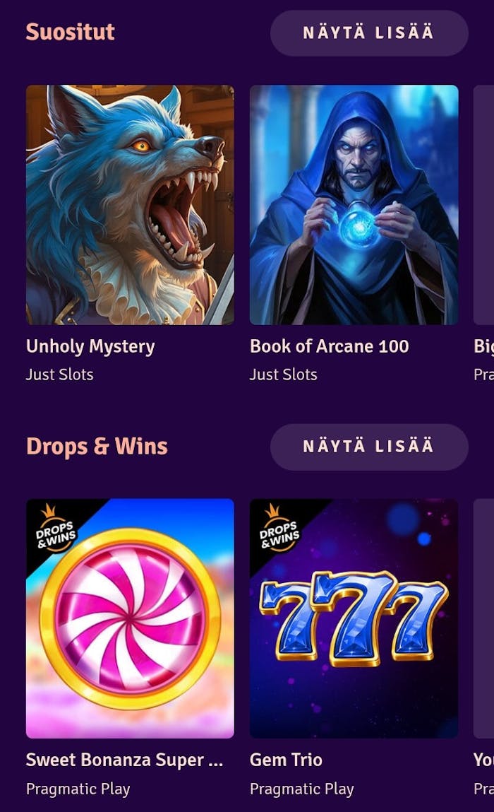 Possu Casino pelitarjonta