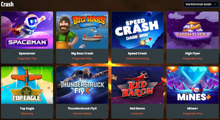 Pragmatic Playn crash pelejä kasino peliaulassa