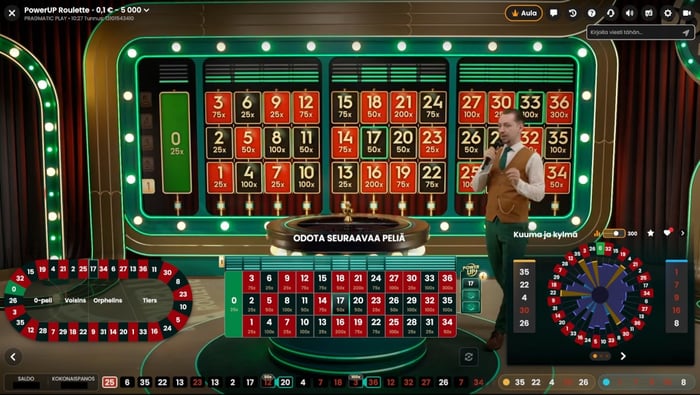 PowerUp Roulette Pragmatic Playn live kasinolla