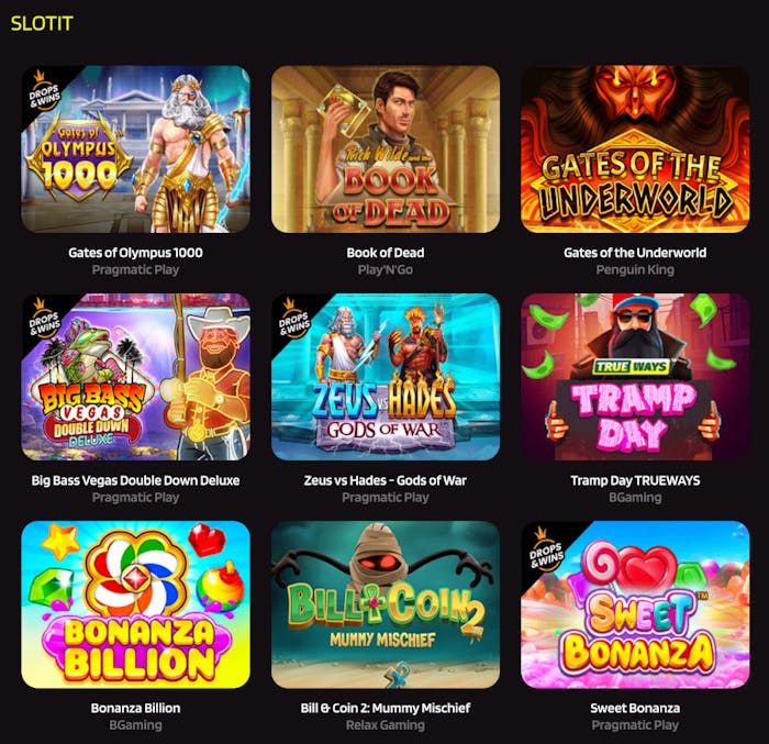 Prontobet Casinon peliaulassa parhaat slotit