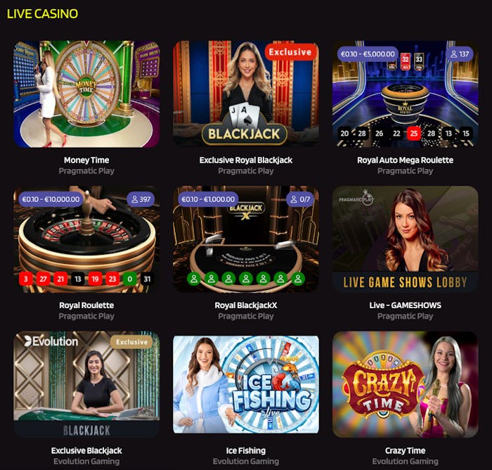 Live-pelejä Prontobet Live Casinolla