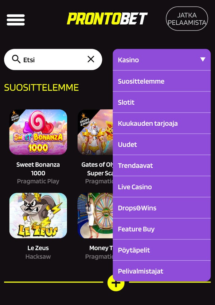 Prontobetin mobiilikasino