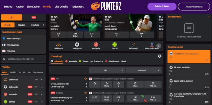 Punterz Casinolla voi my?s ly?d? vetoa urheilusta