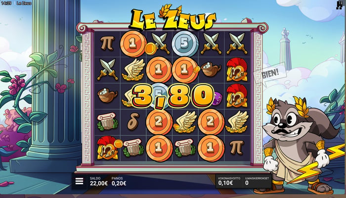 3,80 euron voitto Le Zeus -pelissä.