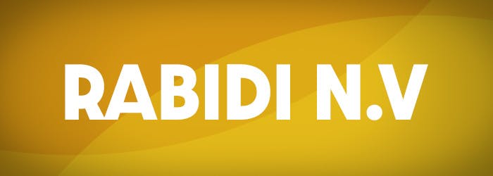 Rabidi N.V logo, joka tarjoaa pelaajille yli 9000 peliä, suuria bonuksia ja kryptotalletukset.