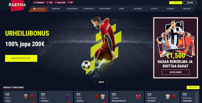 Rabona Casinon kotisivut