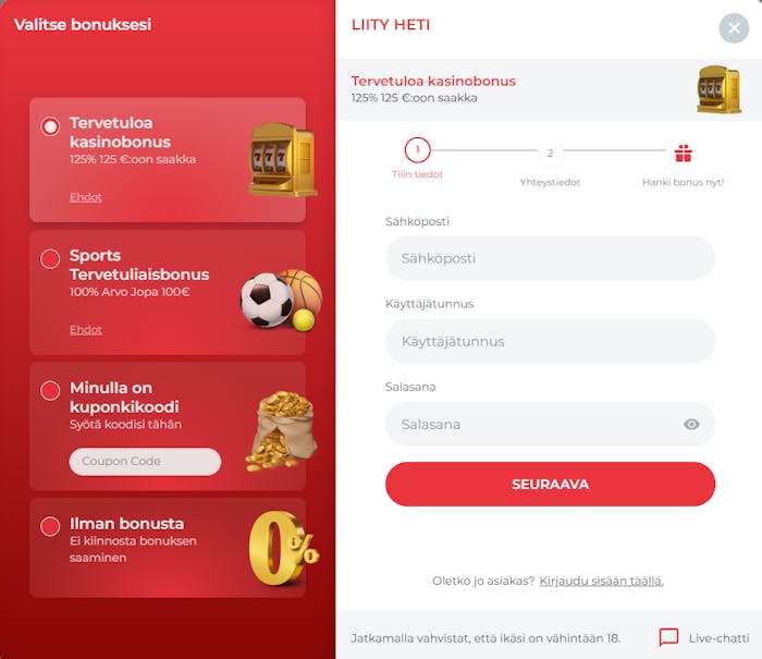 Realspinin bonuksen voi lunastaa koodilla.