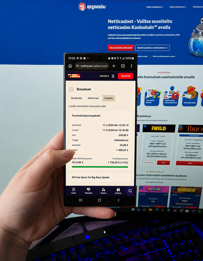 Reel Raven Casinon pelivalikoima mobiilissa