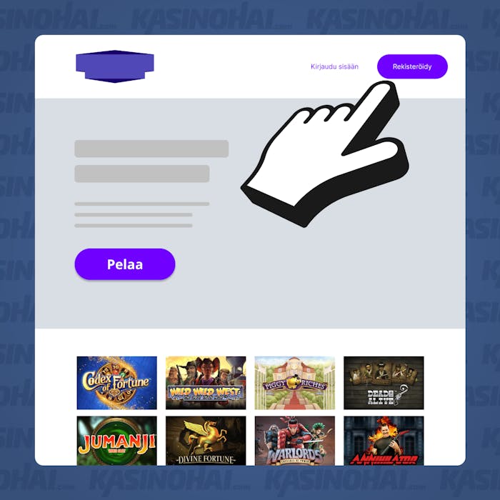 Klikkaa "rekisteröidy"-painiketta