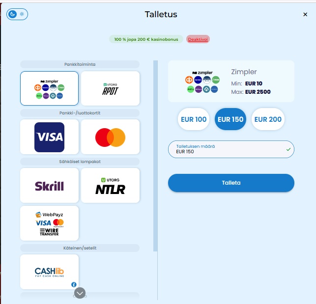 777Vault talletus tapahtuu helposti ja nopeasti