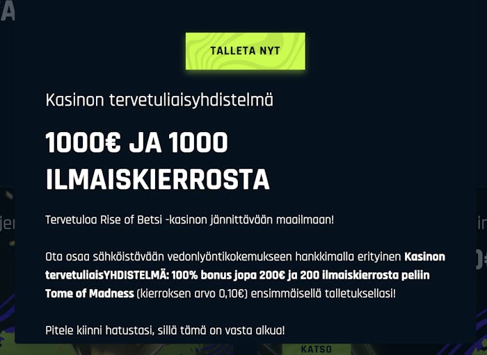 Rise of Bets tervetulobonus