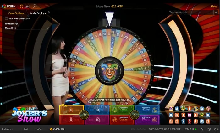 Riviera Casinon live-kasinolta löytyy useita hyviä viihdepelejä, kuten Joker´s Show.