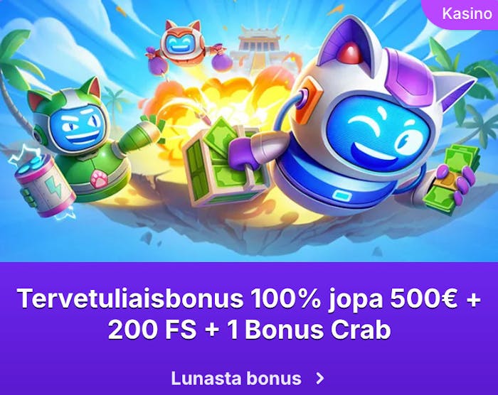 Nappaa tervetuliaisbonus Robocat Casinolla