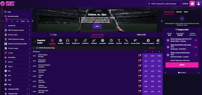 Roby Casinolla voi myös lyödä vetoa urheilusta