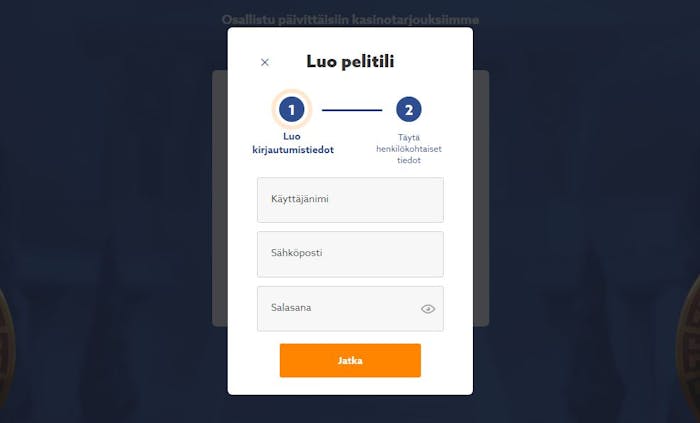 Scatters Casinolle rekisteröityminen