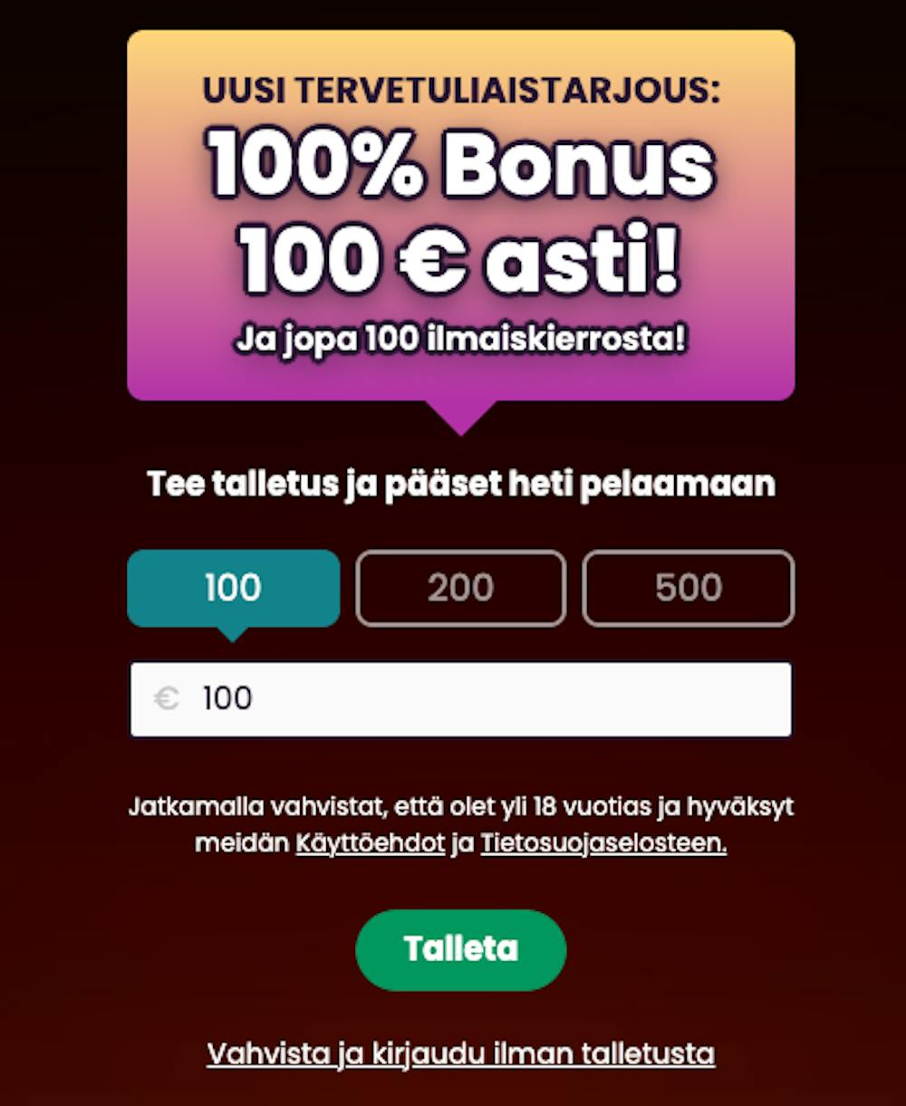 Boom Casino Bonus