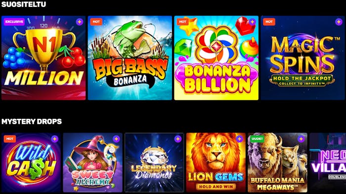 N1 Casino Pelivalikoima