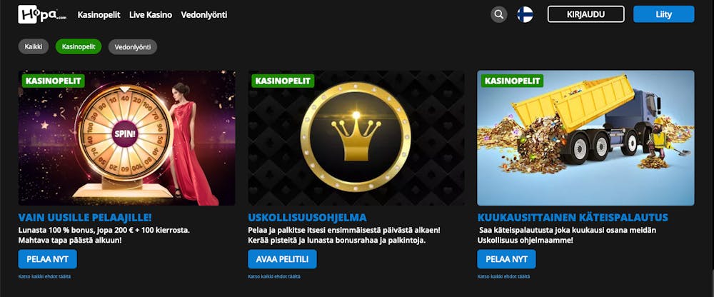 Hopa Casino Tervetulobonus