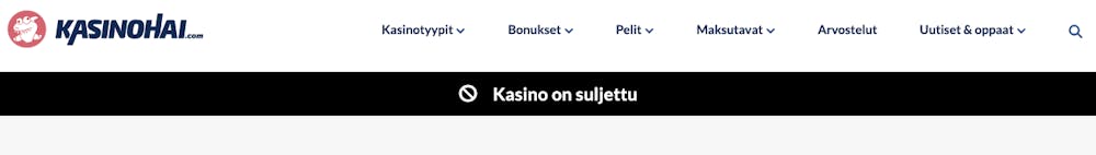 Suljettu kasino merkintä