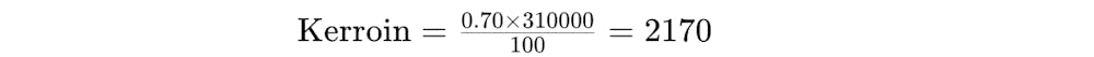 kerroin = (0.70x310000)/100=2170