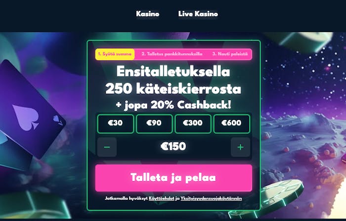 Raketti Kasinon tervetuliaisbonus