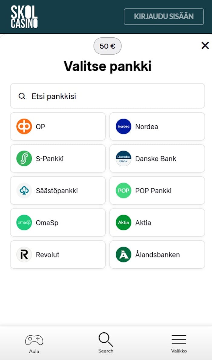 Skol Casinolla sis??n kirjautuminen tapahtuu nettipankkitunnuksilla, kuten OP, Nordea, S-Pankki tai Aktia.