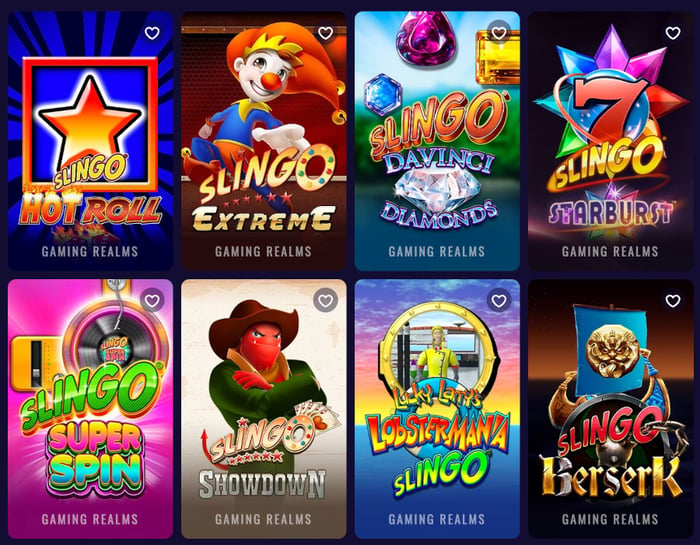 Slingo-pelien valikoimaa Casinoin-sivustolla