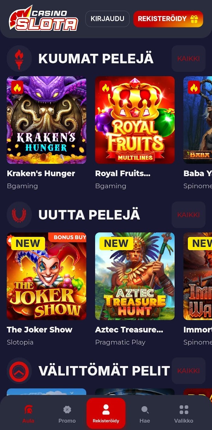 Slota mobiilissa