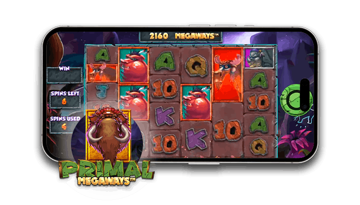 Primal Megaways pelin pelaaminen onnistuu helposti liikkeelläkin
