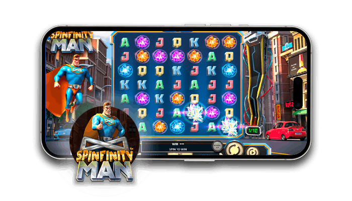 Spinfinity Man pelin hauska teema on ihan yhtä hauska myös mobiililaitteilla