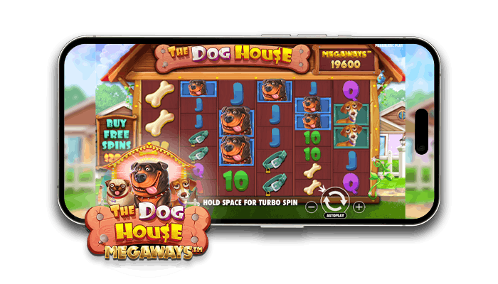 Suloiset koirat odottavat sinua myös The Dog House Megaways pelin mobiiliversiossa