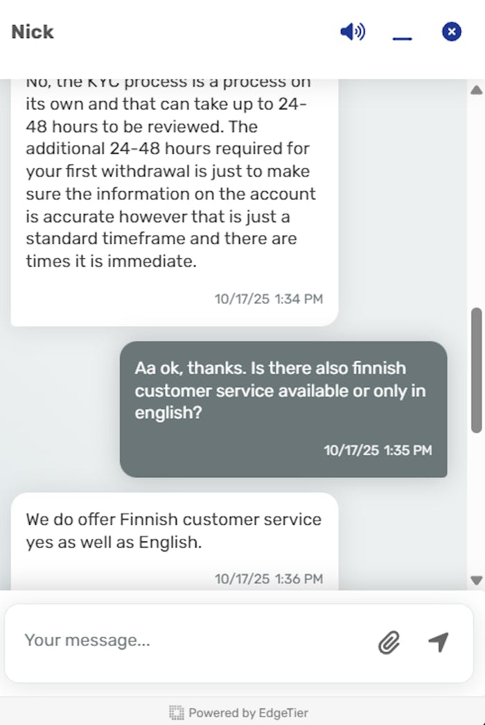 Slotnite asiakaspalvelu