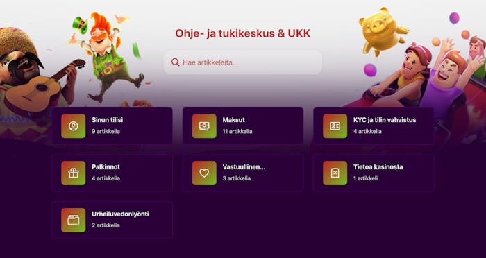 Slot Paradise Casinon ohje- ja tukikeskus