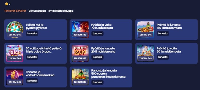 Slotshopper Casino bonukset vaihtuvat päivittäin ja viikoittain, voit lunastaa esimerkiksi 150 ilmaiskierrosta.