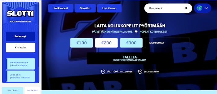 slotin tervetulotarjous