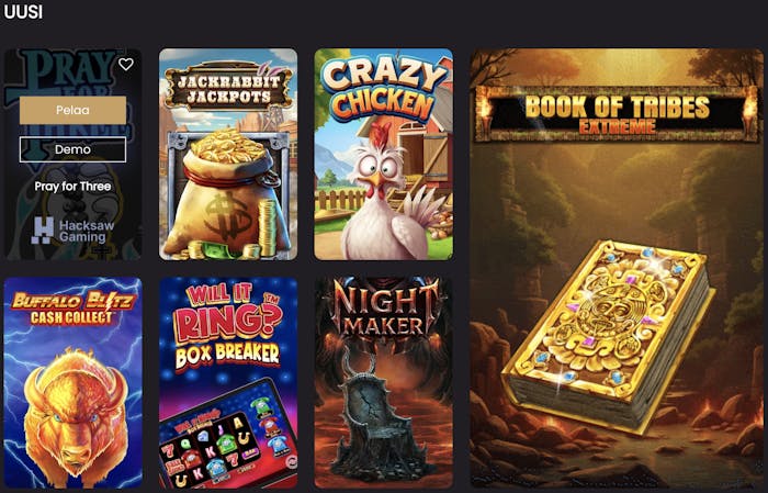 Pelaa uusimpia slotteja SparkleSlots kasinolla